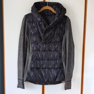 Lululemon Fluff Off Pullover Down Puffer Hoodie 6 Stained Glass